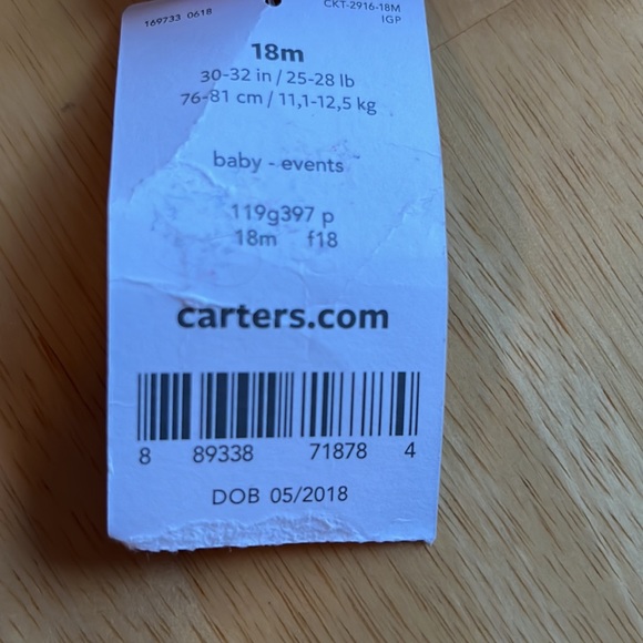 NWT Carters Happy Birthday To Me Bodysuit - Picture 3 of 3